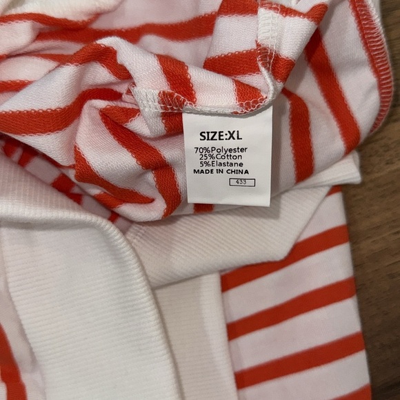 STRIPED Red and White Womens Sweater - Picture 6 of 9